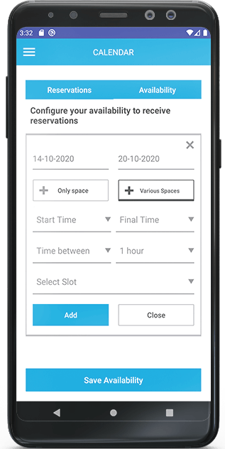 Set time-slots availabilities for appointment